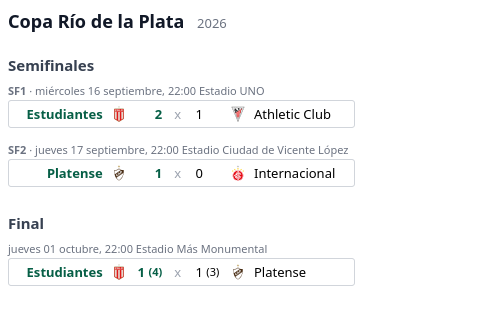 The same schedule as an HTML table, with crests